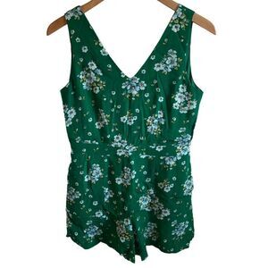 Loft - green floral pattern romper